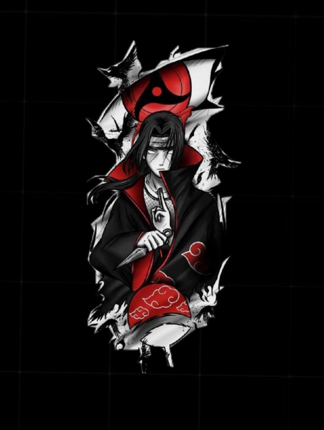 Itachi Uchiha Men's 100% Cotton Printed Regular Fit Round Neck T-Shirt