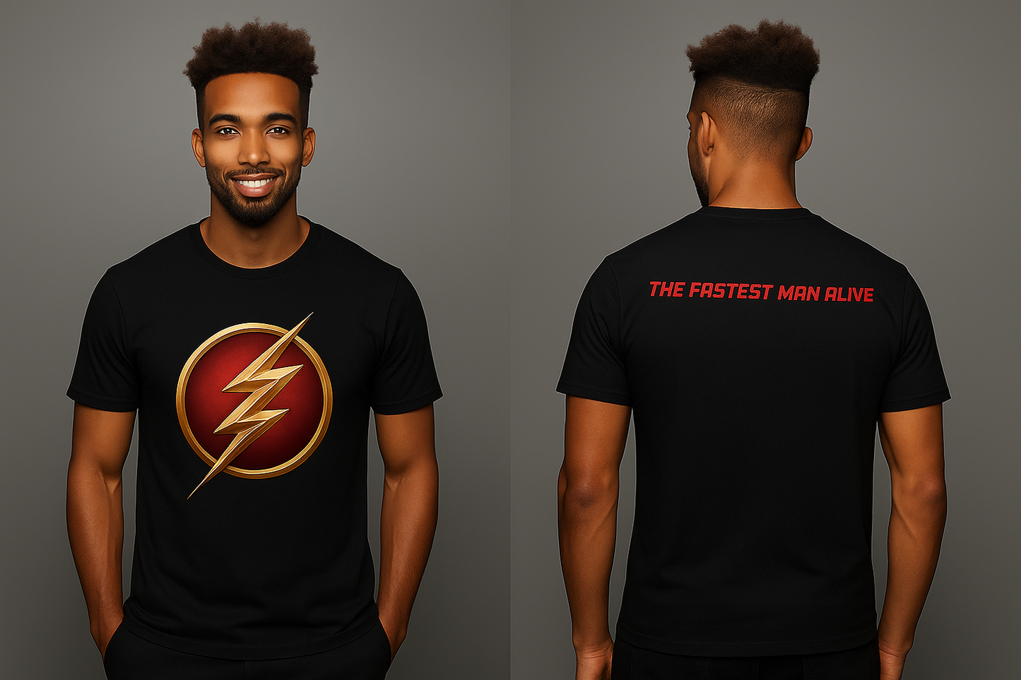 Wishmen DC Merchandise Flash Men's 100% Cotton Printed Regular Fit Round Neck T-Shirt