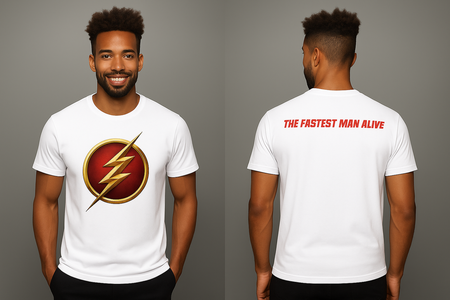 Wishmen DC Merchandise Flash Men's 100% Cotton Printed Regular Fit Round Neck T-Shirt