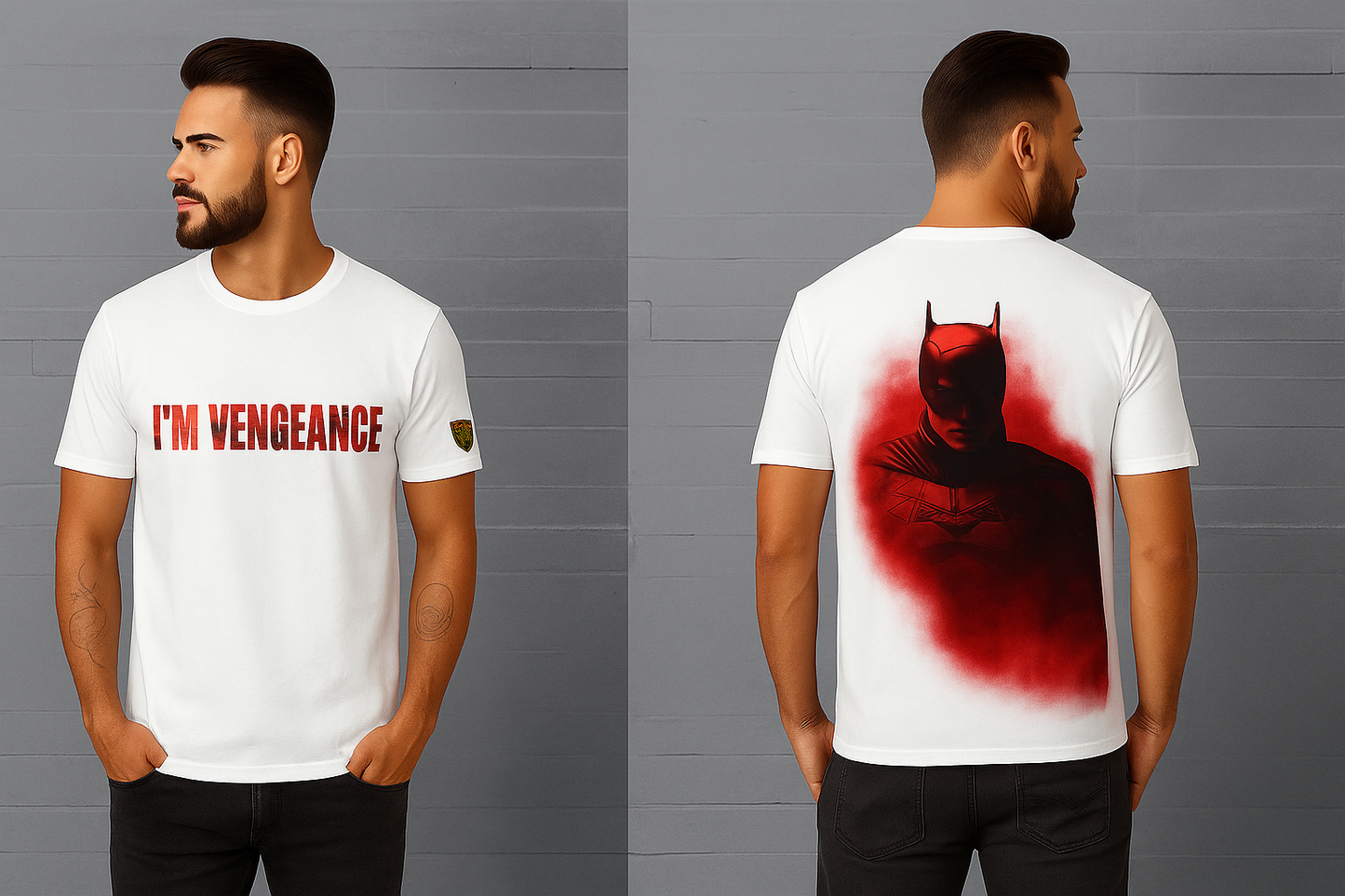 Wishmen DC Merchandise Batman Men's 100% Cotton Printed Regular Fit Round Neck T-Shirt