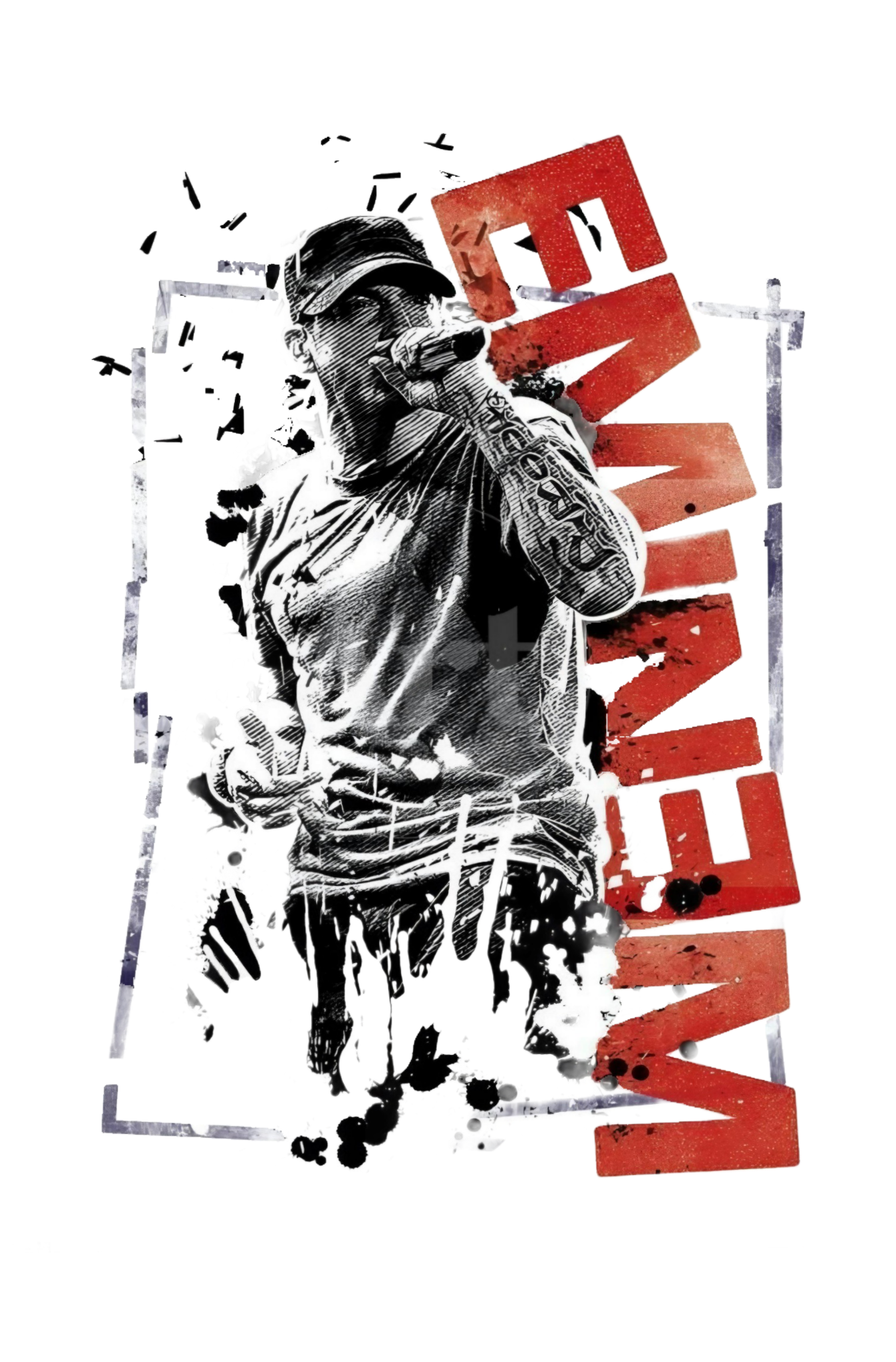 Eminem - Advisory Men's 100% Cotton Printed Regular Fit Round Neck T-Shirt