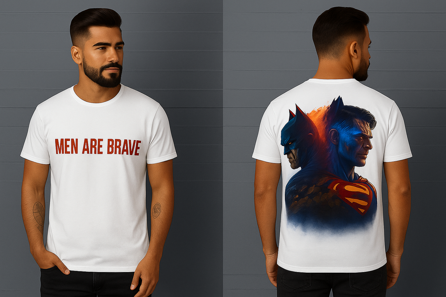 Wishmen Batman Vs Superman Men's 100% Cotton Printed Regular Fit Round Neck T-Shirt