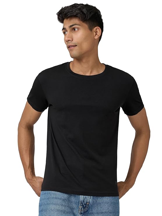 Wishmen Plain Men's 100% Cotton Regular Fit Round Neck T-Shirt
