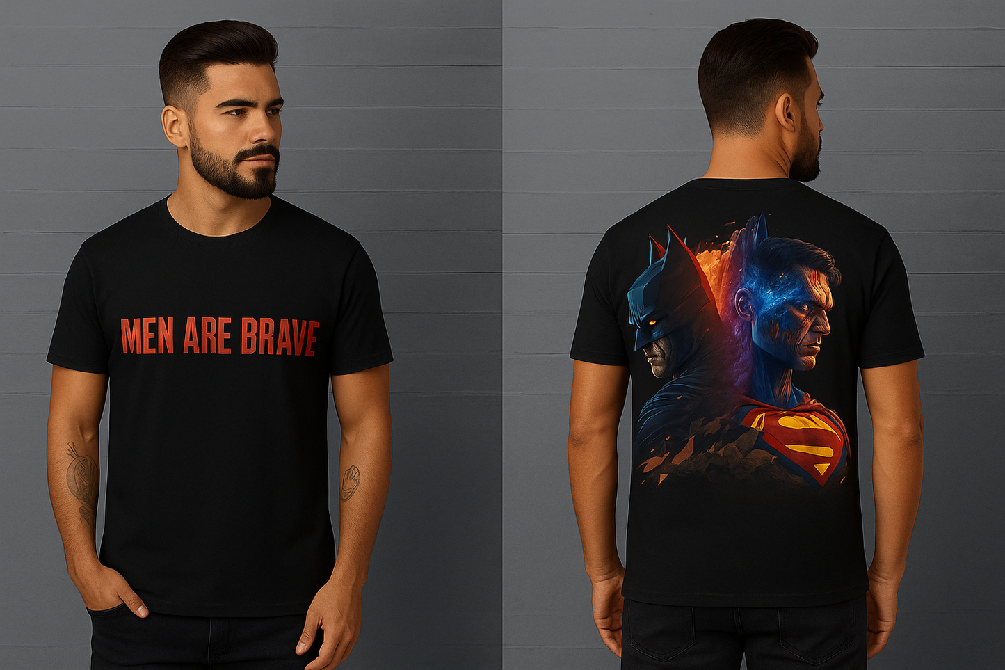 Wishmen Batman Vs Superman Men's 100% Cotton Printed Regular Fit Round Neck T-Shirt