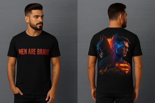 Wishmen Batman Vs Superman Men's 100% Cotton Printed Regular Fit Round Neck T-Shirt