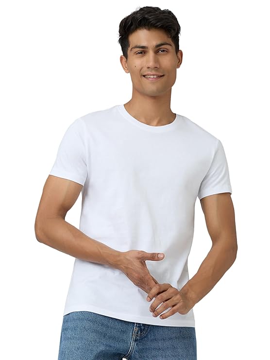 Wishmen Plain Men's 100% Cotton Regular Fit Round Neck T-Shirt