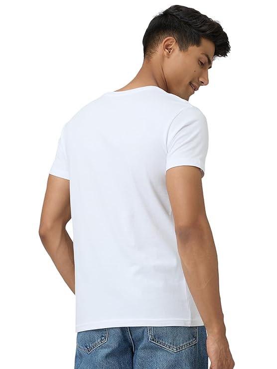 Wishmen Plain Men's 100% Cotton Regular Fit Round Neck T-Shirt