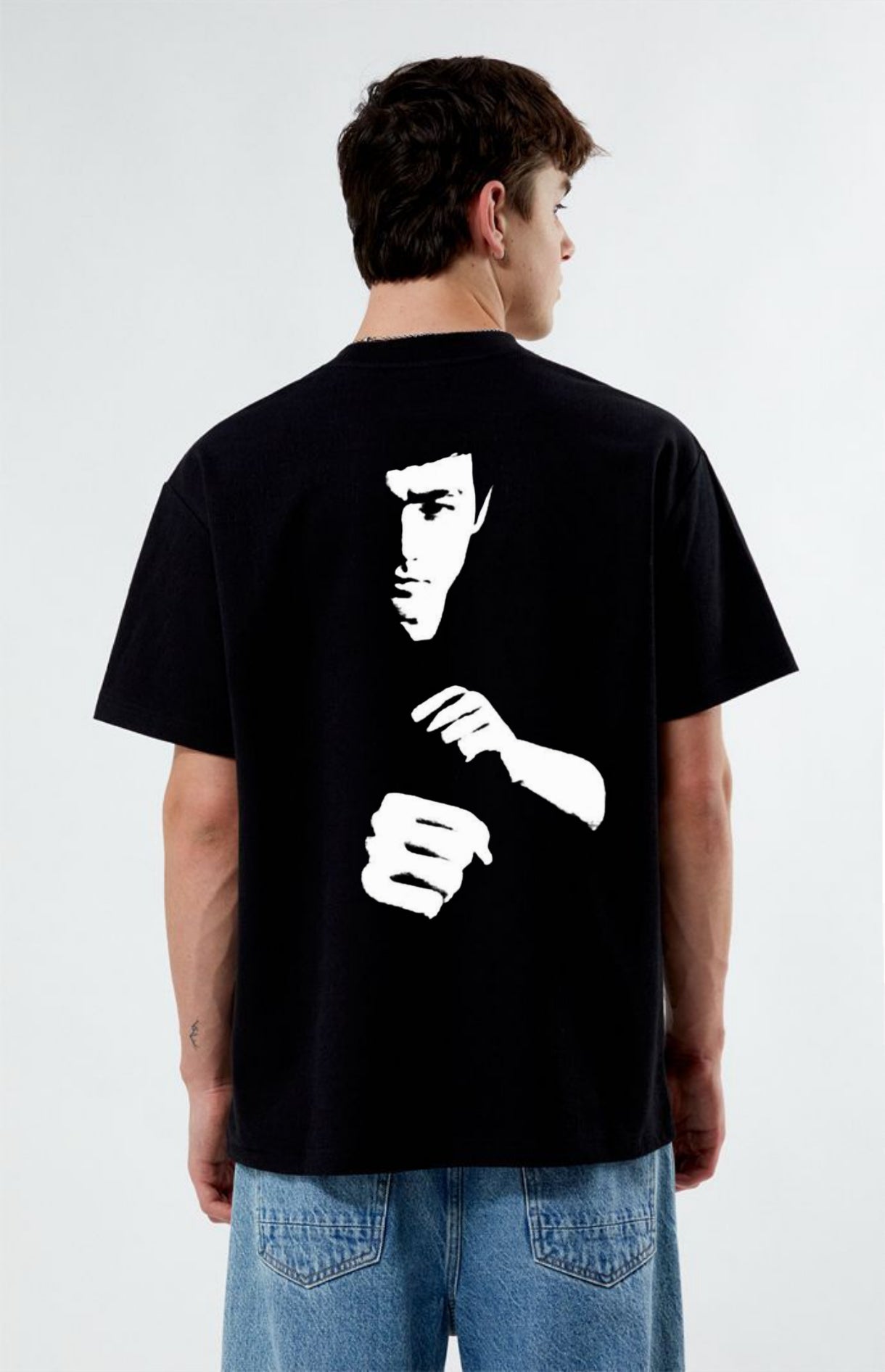 Master Bruce Lee Men's 100% Cotton Printed Regular Fit Round Neck T-Shirt