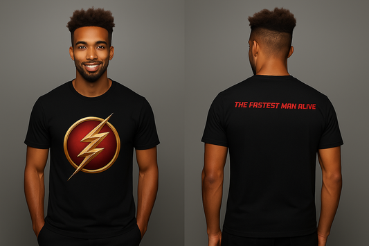 Wishmen DC Merchandise Flash Men's 100% Cotton Printed Regular Fit Round Neck T-Shirt