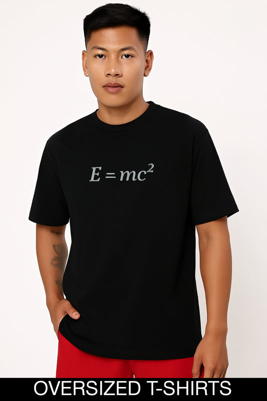 Albert Einstein Oversized Men's 100% Cotton Printed Regular Fit Round Neck T-Shirt
