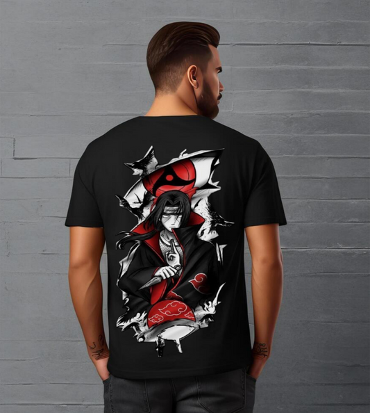Itachi Uchiha Men's 100% Cotton Printed Regular Fit Round Neck T-Shirt