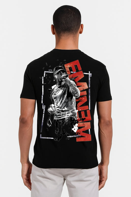 Eminem - Advisory Men's 100% Cotton Printed Regular Fit Round Neck T-Shirt
