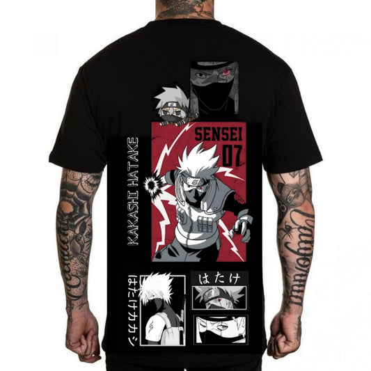 Kakashi Hitake (Naruto) Men's 100% Cotton Printed Regular Fit Round Neck T-Shirt